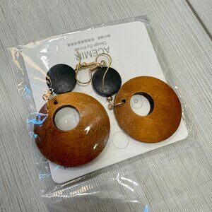 Brand New, Never Worn Boho Wood Earrings